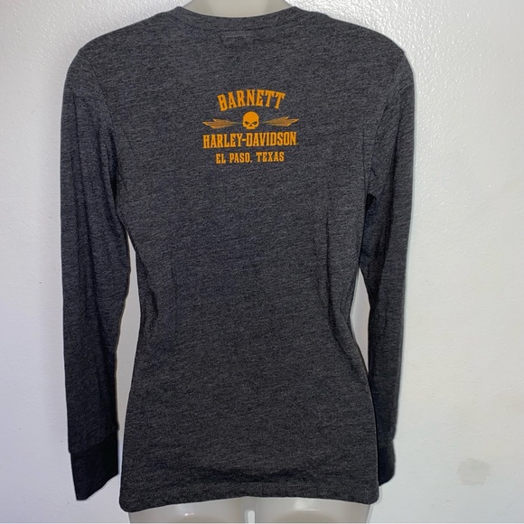 Harley Davidson womens grey long sleeve top with front logo El Paso Texas - Picture 5 of 7